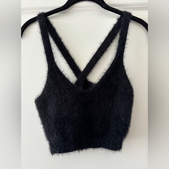 Alamour the Label Black Cami Top Zendaya Fuzzy Furry XXS - Picture 4 of 10